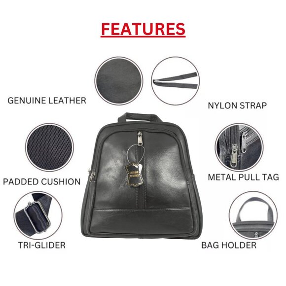 Genuine Leather Crossbody Bag, Backpack, Sling Shoulder Bag - Picture 4 of 9